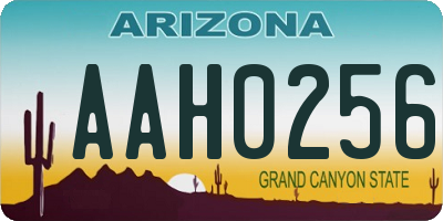 AZ license plate AAH0256