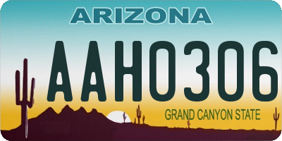 AZ license plate AAH0306