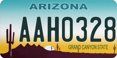 AZ license plate AAH0328