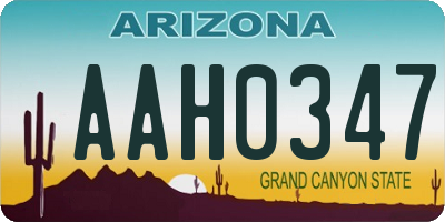 AZ license plate AAH0347