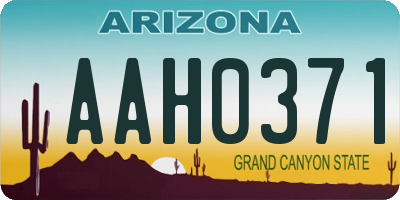 AZ license plate AAH0371