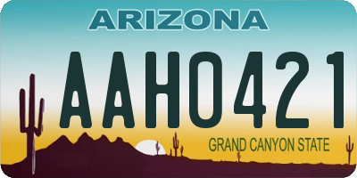 AZ license plate AAH0421