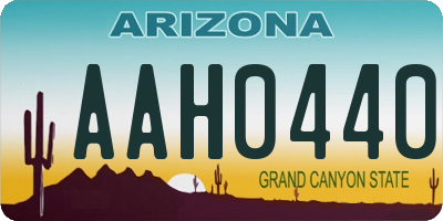 AZ license plate AAH0440