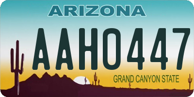 AZ license plate AAH0447