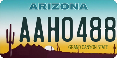 AZ license plate AAH0488