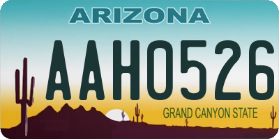 AZ license plate AAH0526