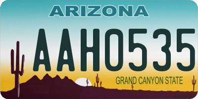 AZ license plate AAH0535