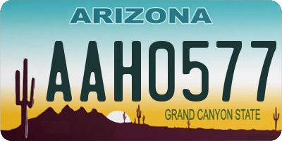 AZ license plate AAH0577