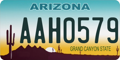 AZ license plate AAH0579