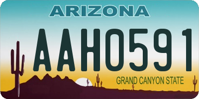 AZ license plate AAH0591