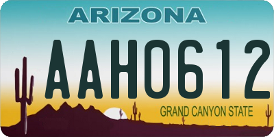 AZ license plate AAH0612