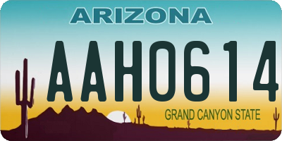 AZ license plate AAH0614