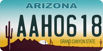 AZ license plate AAH0618