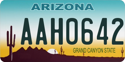 AZ license plate AAH0642