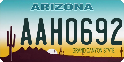 AZ license plate AAH0692