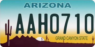 AZ license plate AAH0710