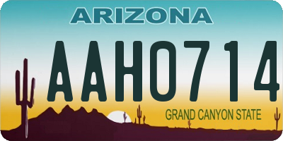 AZ license plate AAH0714