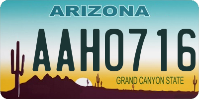 AZ license plate AAH0716