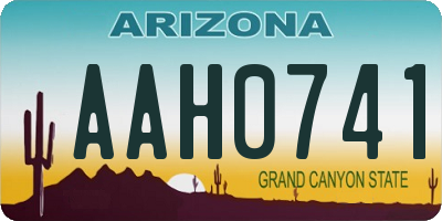 AZ license plate AAH0741