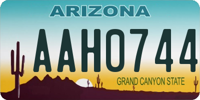 AZ license plate AAH0744