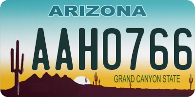AZ license plate AAH0766