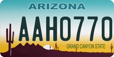 AZ license plate AAH0770