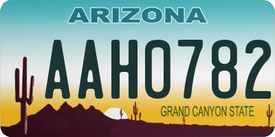 AZ license plate AAH0782