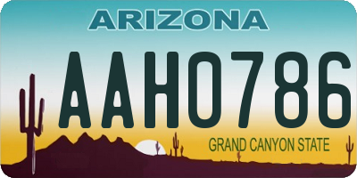 AZ license plate AAH0786