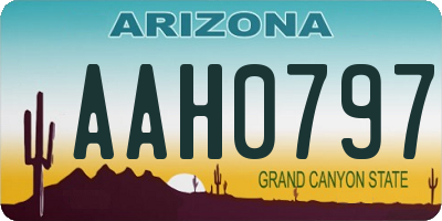 AZ license plate AAH0797