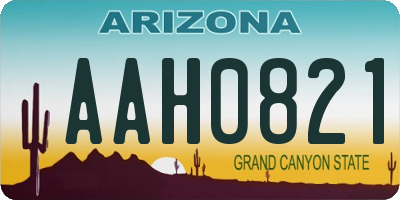 AZ license plate AAH0821
