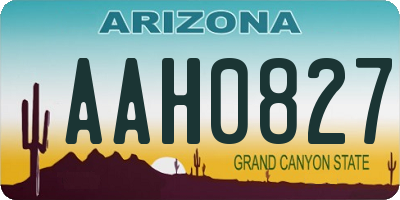 AZ license plate AAH0827