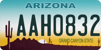AZ license plate AAH0832
