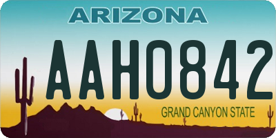 AZ license plate AAH0842