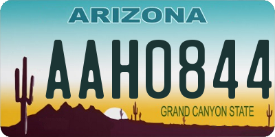 AZ license plate AAH0844