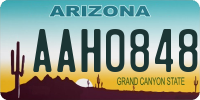 AZ license plate AAH0848