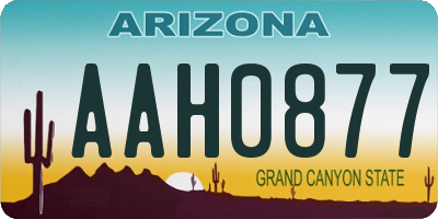 AZ license plate AAH0877