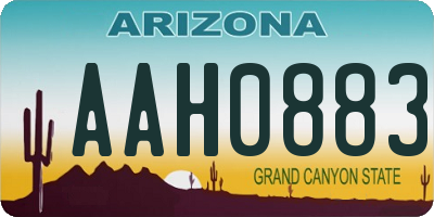 AZ license plate AAH0883