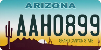 AZ license plate AAH0899