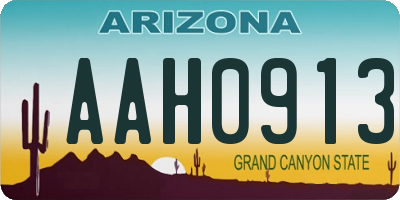 AZ license plate AAH0913