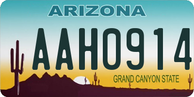 AZ license plate AAH0914