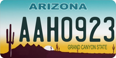 AZ license plate AAH0923