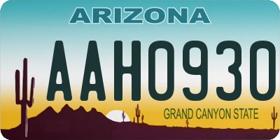 AZ license plate AAH0930