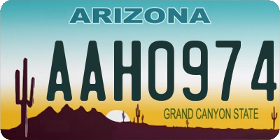 AZ license plate AAH0974