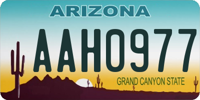 AZ license plate AAH0977