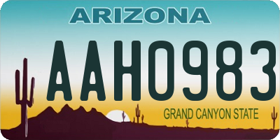 AZ license plate AAH0983