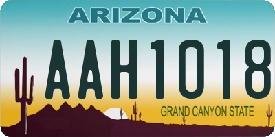 AZ license plate AAH1018