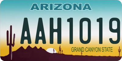 AZ license plate AAH1019