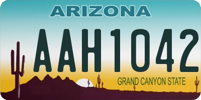 AZ license plate AAH1042