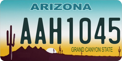 AZ license plate AAH1045