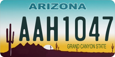 AZ license plate AAH1047